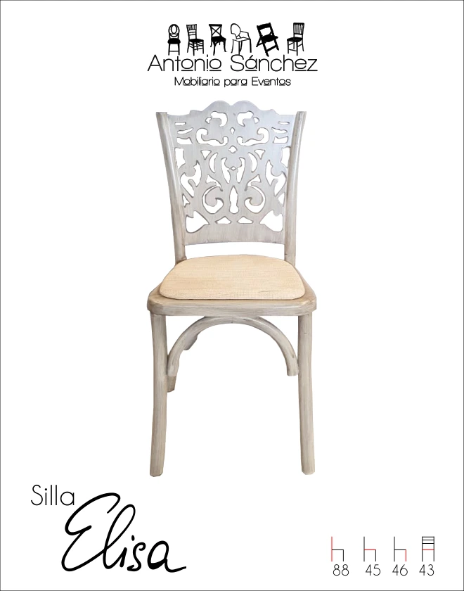 Primera página del brochure: Silla Elisa