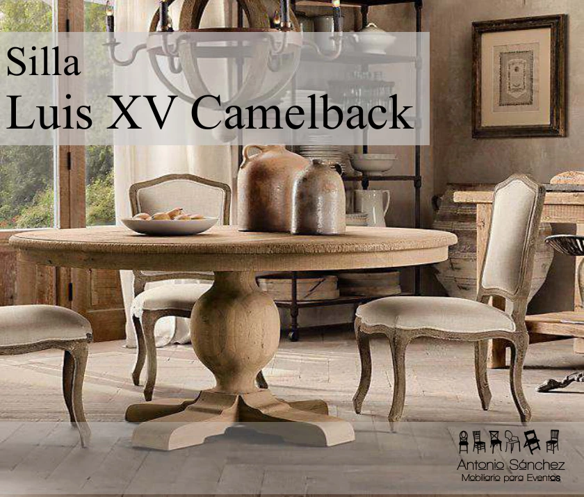 Primera página del brochure: Silla Luis XV Camelback