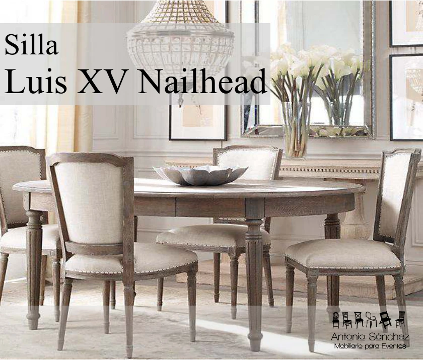 Primera página del brochure: Silla Luis XV Nailhead