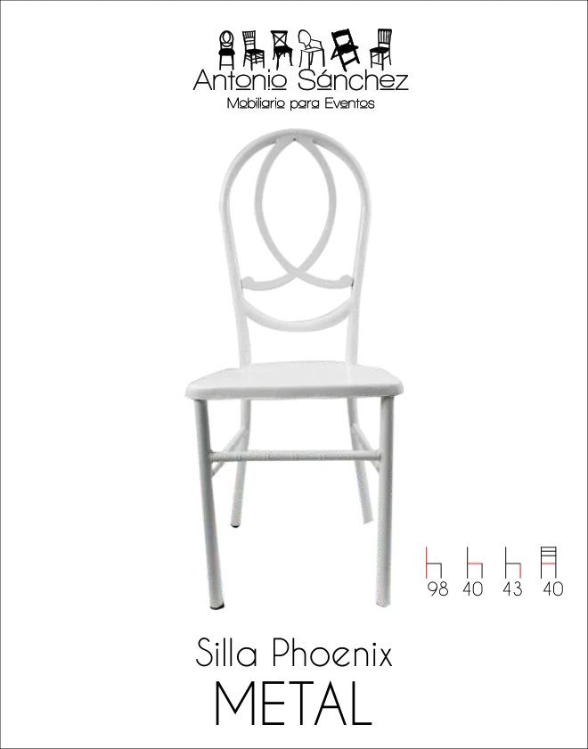 Primera página del brochure: Silla Phoenix Metal Blanca