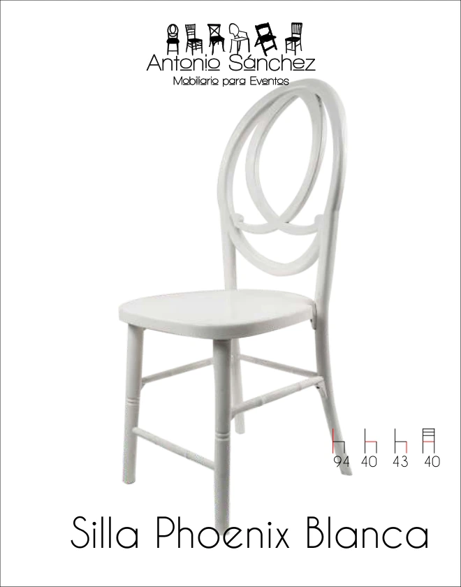 Primera página del brochure: Silla Phoenix Resina Blanca