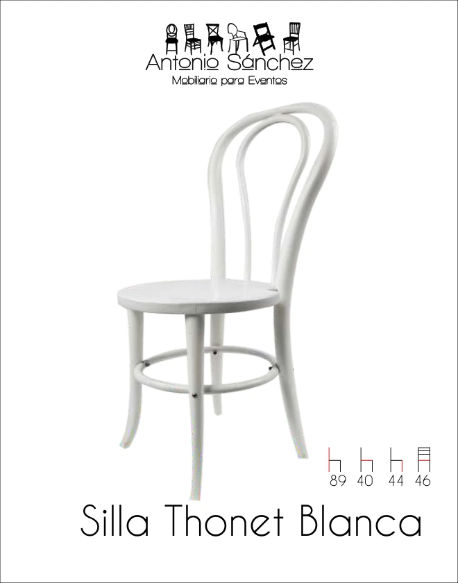 Primera página del brochure: Silla Thonet Resina Blanca