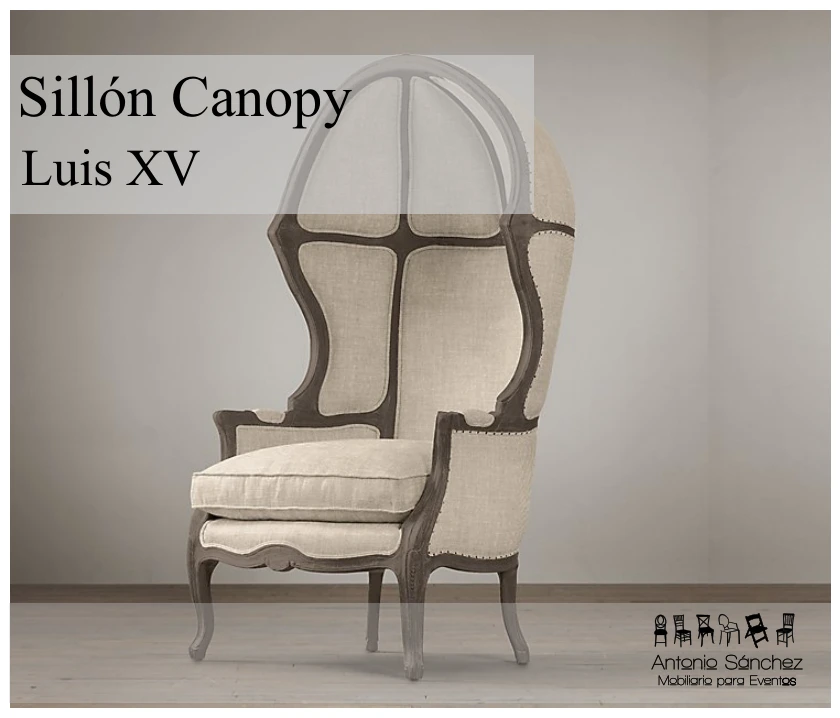 Primera página del brochure: Sillón Luis XV Canopy